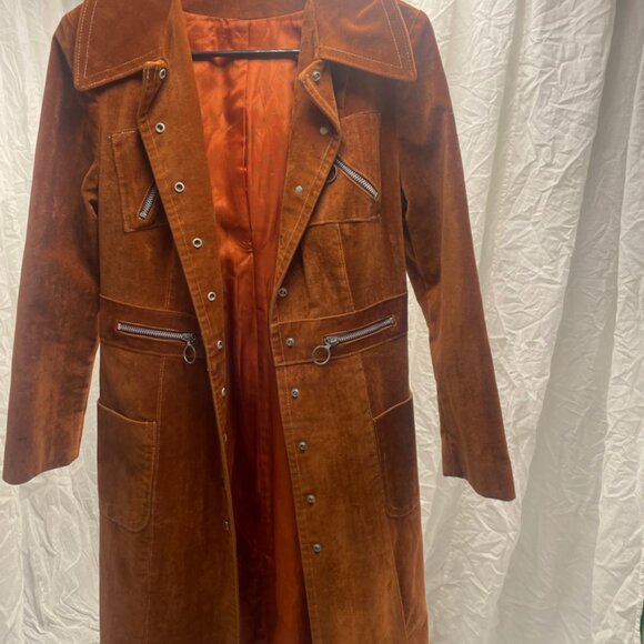 Steampunk jacket womens, vegan suede, small, - Picture 3 of 8